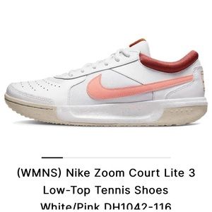 Nike Zoom Court Lite 3 Low-Top Tennis Shoes White/Pink DH1042-116